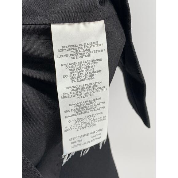 J.CREW Women's Black Solid One-Button Long Sleeve 1035 Bi-Stretch Blazer SZ 00 - Picture 10 of 10